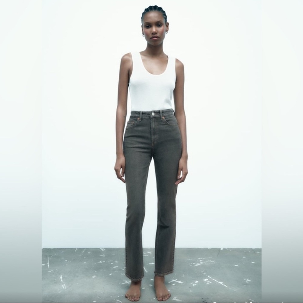 BLACK ZARA STOVE PIPE TRF JEANS